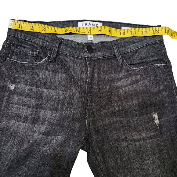 Frame Denim Le High Rise Skinny Stretch Distressed Ripped Knee Jeans Knox 25 - Picture 7 of 9